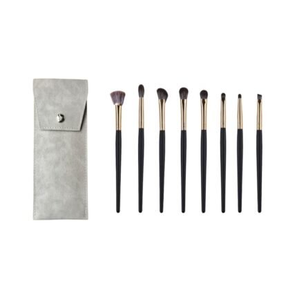 Eye Makeup Brush Set with Case - 8 Piece Soft Synthetic Brushes for Blending, Eyebrow, Eyeliner, and Eyeshadow