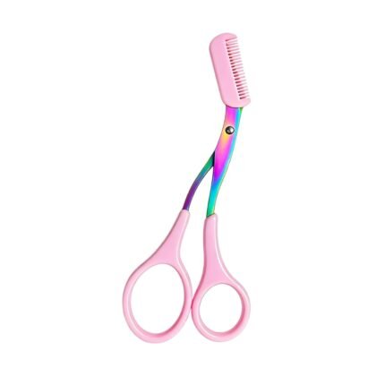 2-in-1 Eyebrow Trimmer Scissor with Comb - Stainless Steel Precision Grooming Tool